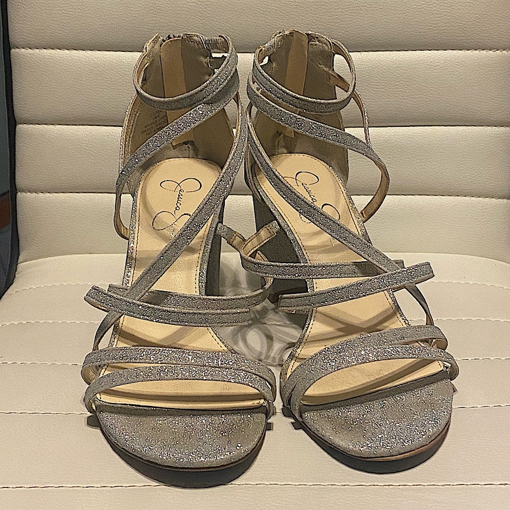 Jessica Simpson Silver Heels. Was $75. Now $35.